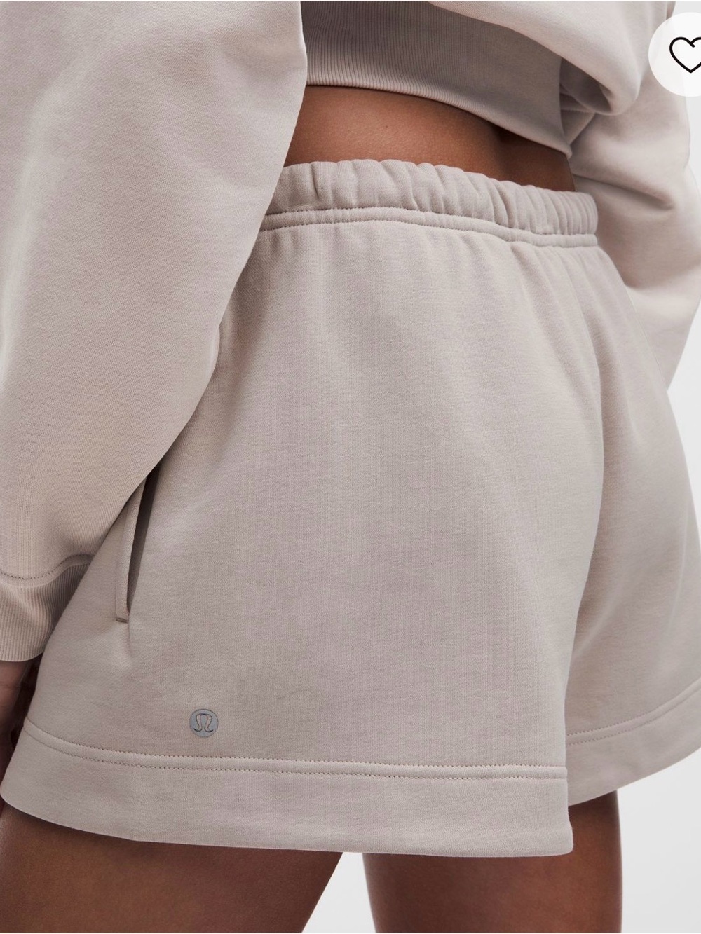 lululemon French Terry mid rise short 3.5” light Beige